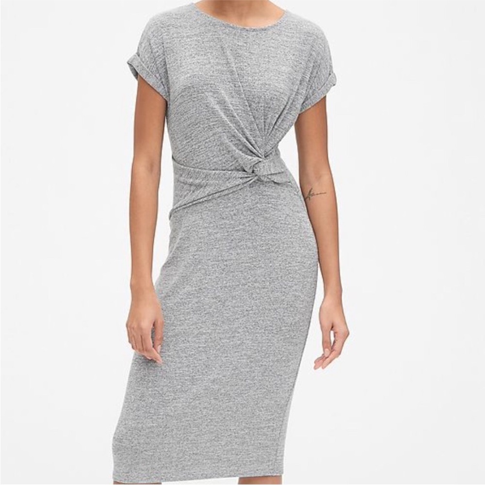 GAP Women’s Softspun Short Sleeve Twist-Knot Midi Dress size S